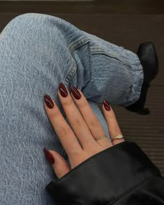 Red Stiletto Nails, Dark Red Nails, Medium Nails, Acrylic Nail Set, Medium Almond, Nails Press, Winter Nails Acrylic