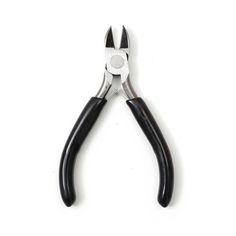 a pair of black handled pliers on a white background