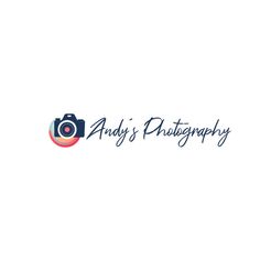 the logo for andy's photography, which has been designed to look like an old camera