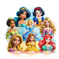 the disney princesses are all wearing different outfits