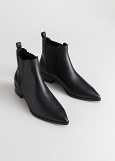 Boots - Shoes - & Other Stories US Dress Leather Boots, Black Leather Chelsea Boots, Mens Dress Boots, Dr Shoes, Suede Chelsea Boots, Black Chelsea Boots, Leather Chelsea Boots, Chelsea Boot, Womens Boots Ankle