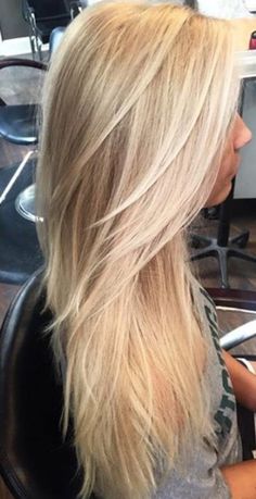 Hair Long Layered Blonde Hair Straight, Blond Hair With Layers, Blonde Winter, Blonde Hair Goals