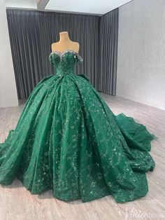 Gorgeous Beaded Sequin Lace Wedding Gown Off the Shoulder Quinceanera – Viniodress Sweet 16 Dresses, Prom Outfits