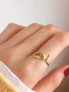 Butterfly Cuff, Casual Rings, Cuff Ring, Ringe Gold, Cuff Rings, Diy Schmuck