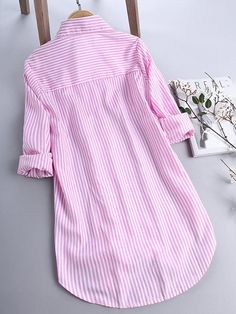 🚚FREE Shipping on orders over $80 ✨ use Code: "Mylook" for Extra Discount at checkout ﻿- 📏Sizing: run a little small 📏 Highlights 1. Long sleeve design for added coverage and warm comfort.2. Designed for women's fit and style preferences.3. Striped pattern adds a touch of stylish flair to any outfit. Specifications Gender: Women's, Style: Streetwear, Occasion: Weekend, Going out, Tops Type: Shirt, Blouse, Neckline: Shirt Collar, Fabric: Polyester, Design: Asymmetric, Sleeve Length: Long Sleeve, Elasticity: Micro-elastic, Look After Me: Washable, Hand wash, Top Length: Regular, Pattern: Striped, Photos Size Chart Inches Centimeters Size Bust Shoulder Width Length L 96 40 81 XL 100 41 82 XXL 104 42 83 3XL 108 43 84 4XL 112 44 85 5XL 116 45 86 How to Measure Stunning Fashion, Stripe Long Sleeve, Loose Tops, Pullover Shirt, Women Shirts Blouse