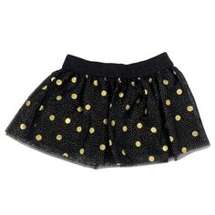 Kate Spade New York Skirt The Rules Tulle Skirt Is The Ideal, Glamorous Tutu For Your Little Princess. This Kate Spade Tulle Skirt Has Doubled Layer Of Metallic Gold Polka Dots With Finer Shimmery Gold Dots Underneath To Resemble Little Stars Against A Night Sky. The Textured, Elastic Waist Has A Shimmery Finish To Give A Sparkling Contrast From The Tulle. Style With A Solid Tee, Lace Or Polka Shirt Along With Leggings Or Wear Alone. Size: 12m Color: Black/Gold Nwt Waist 8.5", Length 8"-9" Cute Black Mini Skirt For Party, Cute Black Bottoms For Party, Cute Mini Skirt For Party, Cute Pleated Party Skirt, Cute Black Party Skirt, Cute Party Mini Skirt, Cute Black Mini Skirt, Rose Gold Skirt, Plated Skirt