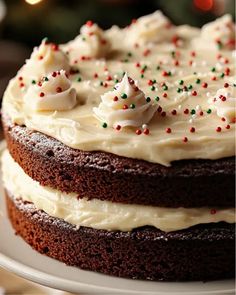 Gingerbread Cake with Eggnog Cream Cheese Frosting is the ultimate holiday dessert! Packed with warm spices and creamy frosting, this cake is perfect for festive gatherings. Try this recipe to impress your family and friends this season! 🎄🍰 #HolidayDessert #GingerbreadCake Gingerbread Cake With Eggnog Frosting, Eggnog Frosting, Creamy Eggnog, Creamy Frosting, Festive Desserts, Impressive Recipes, Gingerbread Recipe, Holiday Dessert