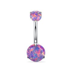 PRICES MAY VARY. ✦Classical Opal Design✦:1PC titanium belly button ring, purple opal inlaid belly rings, very shiny, make you be unique and attractive everyday. . ✦Regular Size✦:14 Gauge=1.6mm, 10mm bar length, Opal size 5mm/8mm, comfortable size, suitable for most people. ✦Safe Material✦: Titanium and Opal, shiny and elegant, hypoallergenic and nickel free. ✦Smooth Surface✦: High polished bar surface, lightweight and comfortable to wear, You can deserve it.✦ Excellent Internal Screw Thread✦ Fir Titanium Belly Button Rings, Opal Belly Ring, Navel Piercing Jewelry, Titanium Belly Ring, Belly Piercing Jewelry, Purple Opal, Belly Button Jewelry, Navel Jewelry, Ring Purple