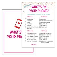 what's on your phone? printable valentine's day checklist and to do list