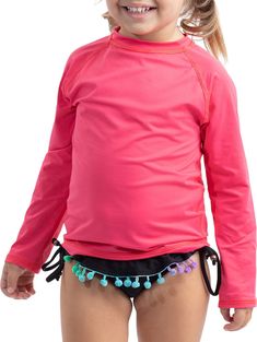 Fit & Design Fitted unisex sun shirt, swim shirt, rash guard or beach cover up Long sleeve crewneck design Fabric is lightweight, soft, breathable and shrink resistant 4-way stretch lets them jump and play without restriction Flat seams Packable design BloqUV® logo at center back neck Technology BloqTek™ fabric has inherent UPF 50+ protection that doesn’t wash out; sunscreen needed only on exposed areas Moisture-wicking and quick-drying properties keep them comfortable Antimicrobial protection A Swim Shirt, Crewneck Design, Sun Shirt, Swim Shirts, Design Fabric, Beach Covers, Rash Guard, Girl Top, Upf 50