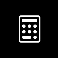 a calculator icon on a black background