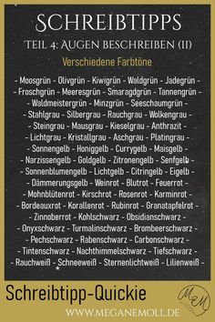 the back side of a black and gold poster with words in german, english and german