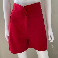 New Without Tags. Never Worn. European Size 40. Red Pants With Built-in Shorts For Summer, Red Shorts For Spring Workwear, Chic Red Shorts For Spring, Chic Red High-waisted Shorts, Chic Red Spring Shorts, Chic Red Bottoms With Built-in Shorts, Red High Waist Shorts For Day Out, Chic Red Shorts For Day Out, Fitted Red Short Bottoms