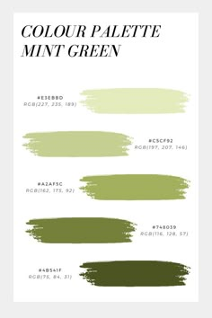 the different shades of green paint are shown in this graphic style, and each color is different