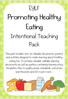 an information poster for promoting healthy eating