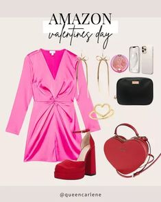 Amazon Valentine's Day date night outfit inspo! Shop through my Amazon storefront & follow me here on Pinterest if you love Amazon fashion finds, Amazon dresses, date night dresses, girlie dresses, Valentine’s Day outfits, and midsize fashion for women. Amazon Dresses, Date Night Dresses, Pinterest Outfits, Amazon Fashion