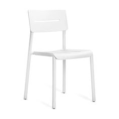 a white plastic chair on a white background