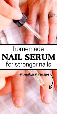 Reveal the secret to glorious natural nails. Explore my DIY nail growth serum recipe for a somewhat surprising answer to stronger nails. You’re sure to love this recipe! Homemade Nail Growth, Nail Growth Serum, Grow Nails Faster, Weak Nails, Diy Kosmetik, Brittle Nails, Nail Growth, Growth Serum