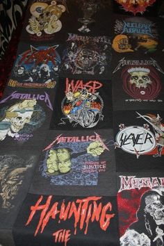 Heavy Metal T Shirt, Metal Band T Shirts, Metal Outfits, Metal Band Shirts, Metal T Shirt, T Shirt Quilt