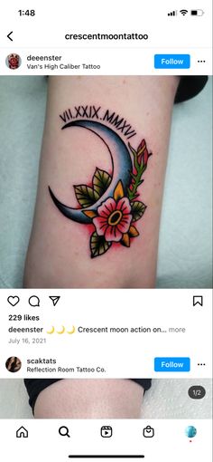 the tattoo is being displayed on instagrams