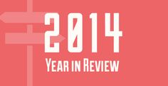 the year in review has been written on a pink background with white numbers and arrows