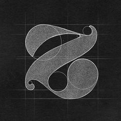 a black and white photo with the letter s in it's center, surrounded by lines