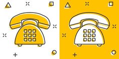 an old fashioned phone is shown in two different color variations, one yellow and the other white