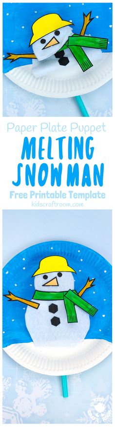 paper plate project melting snowman for kids to make