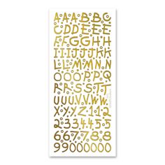 gold foiled alphabet stickers