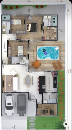 an overhead view of a floor plan for a house