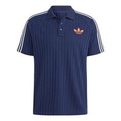 adidas originals Adicolor 70s Vintage Polo Shirt 'Navy' IP6975 Cotton Polo Shirt With Three Stripes Branding, Sporty Polo Collar T-shirt With Relaxed Fit, Cotton Polo Shirt With Three Stripes And Collar, Cotton Collared Polo Shirt With Three Stripes Branding, Cotton Striped Collared Polo Shirt, Sportswear Top With Three Stripes And Relaxed Fit, Three Stripes Relaxed Fit Sportswear Top, Relaxed Fit Sportswear Top With Three Stripes, Casual Collared Sports Top