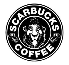 the logo for starbucks's coffee, featuring a lion head and words that read scarbuck's coffee