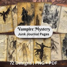 the vampire mystery junk journal pages