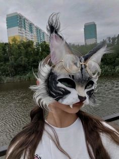 Marble Fox Therian Mask, Therian Mask Ideas Calico Cat, Cat Mask Ideas, Wolf Therian Mask, Animal Masks Diy, Therian Cat Mask, Cat Mask Diy, Aesthetic Characters