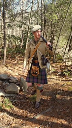 On the move. (Vintage-inspired Scottish hunting clothing)