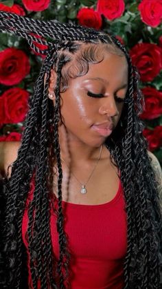 Island twist | braids hairstyles | hairstyles | braids | boho | bohemian braids | twist braids | edges | knotless braids | Short Box Braids Hairstyles, Braids Hairstyles For Black Women, Goddess Braids Hairstyles, Braids Twist, Twist Braid, Cute Braided Hairstyles, Hairstyles For Teens