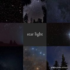 stars and trees with the words star light over them in multiple pictures, including one that is