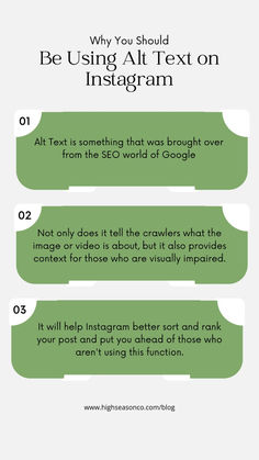 an info sheet with the text why you should be using all text on instagram