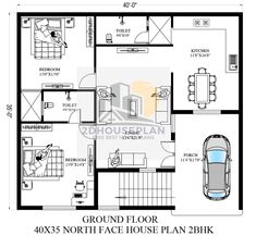 the ground plan for a house with 3 bedroom and 2 bathrooms in it, which is also