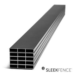 an image of a black rectangular tube on a white background with the words slee fence