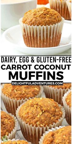 an image of carrot muffins on a plate with the title text above it