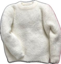 Fuzzy Angora Sweater, White Fuzzy Sweater Outfits, Fluffy Shirt, Fluffy Clothes, White Fuzzy Sweater, Fluffy Sweaters, Fuzzy Sweater Outfit, Poofy Sleeves, Midlife Crisis