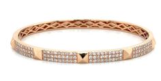 Indulge in luxury with our 1.25ct tw triple row pave diamonds rose gold bangle bracelet! The sparkling studs add elegance and sophistication to this statement piece. Perfect for adding a touch of glamour to any outfit. Treat yourself or a loved one to the ultimate accessory! Metal: 18K Rose GoldDiamond Shape , Weight: (108) Round Cuts Diamond Total Weight: 1.25ct twBangle/Wrist Width: 58mm x 48mmBangle Weight: 5mm Necklace Guide, Rose Gold Bangle Bracelet, Diamond Initial Necklace, Rose Gold Bangle, Diamond Bangles Bracelet, Jewelry Appraisal, Bridal Engagement Rings, Jewelry Rings Diamond, Gold Bangle Bracelet