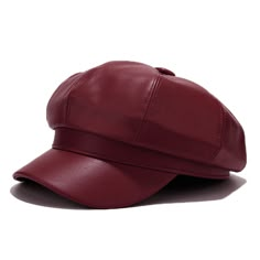 PRICES MAY VARY. Material: This newsboy cap for women is made of soft and durable PU leather that is easy to clean, making it an excellent choice for everyday wear One Size Fits Most: Hat circumference: 22.8"/58cm, the adjustable built-in drawstring makes it one size fits most women Features: A classic 8 panel design, a top button and a 2" long stiff curved bill that provides great sun protection Stylish: This leather newsie cap is designed with a classic style that will never go out of fashion. It's perfect for elevating your style and adding the finishing touch to any outfit Washing Instruction: Do not machine wash or brush wash; Do not iron; Clean just with a damp cloth to wipe the stain Our 8-panel leather newsboy cap is a stylish and sophisticated accessory that adds a touch of luxury Newsie Cap, Red Berets, Red Russian, Red Beret, Cabbie Hat, Luxury Hats, Wine Red Color, Beer Poster, Berets Cap