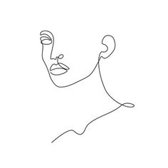 a single line drawing of a man's face