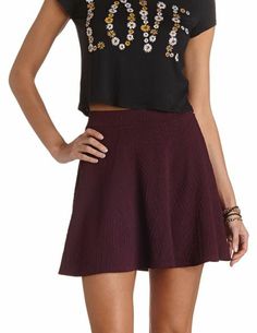 Jacquard High-Waisted Skater Skirt: Charlotte Russe 2014 Fashion, Fancy Outfits, Beautiful Fashion, Spring Fashion, What To Wear