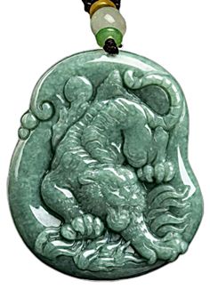 PRICES MAY VARY. Comes with a Jewelry certificate of authenticity. All of our premium quality jadeite jade stone is imported directly from Myanmar. It is untreated guarantee real jadeite Jade, Safe and Good for Your Skin, Health, and Luck. This jade pendant is 100% natural, untreated and undyed Type-A jadeite jade. It is carved into a lovely "Chinese Zodiac Tiger". Beautiful uniform pea green, purely created by our Mother Nature, makes this pendant very unique and lifelike. This pendant has fine Chinese Zodiac Tiger, Jade Necklace Pendant, Jade Necklace, Chinese Zodiac, Natural Jade, Jade Stone, Jade Pendant, Green Necklace, Burmese