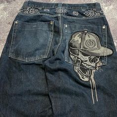 American High Street Fashion Brand Retro Skull Killer Baggy Jeans Women's Y2K New Harajuku Hip-hop Punk Inspired Outfits, Effortless Fall Outfits, Casual Punk, Stylish Fall Outfits, Pants Fabric, Women Y2k, Jeans Y2k, Style Inspiration Fall, Pattern Embroidery