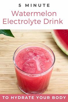 Enjoy this 4 ingredient watermelon electrolyte drink with coconut water, a dash of salt and magnesium capsule for a hydrating summer beverage. It only takes 5 minutes to make the homemade electrolyte drink made with fresh watermelon to hydrate you body. Drink With Coconut Water, Coconut Water Recipes, Easy Juice Recipes, Juice Cleanse Recipes