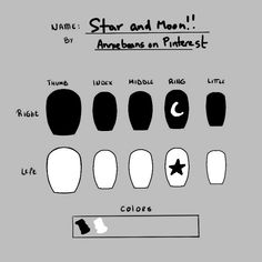 Moon Nails Design Short, Arctic Monkey Inspired Nails, Very Simple Nail Art, Emo Nail Ideas Simple, Simple Alternative Nails, Nail Patterns Simple, Easy Nail Designs Short Nails, Scene Nails Short, Punk Nails Short